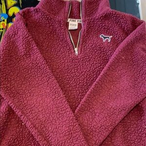 Maroon, pink brand sweater quarter zip